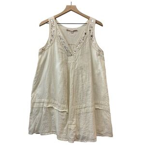 Chelsea‎ & Violet Embellished Mini Dress Size M Boho Festival Loose Fit Neutral